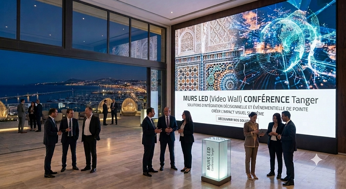 Mur LED video wall grand format devant une foule lors d'un événement